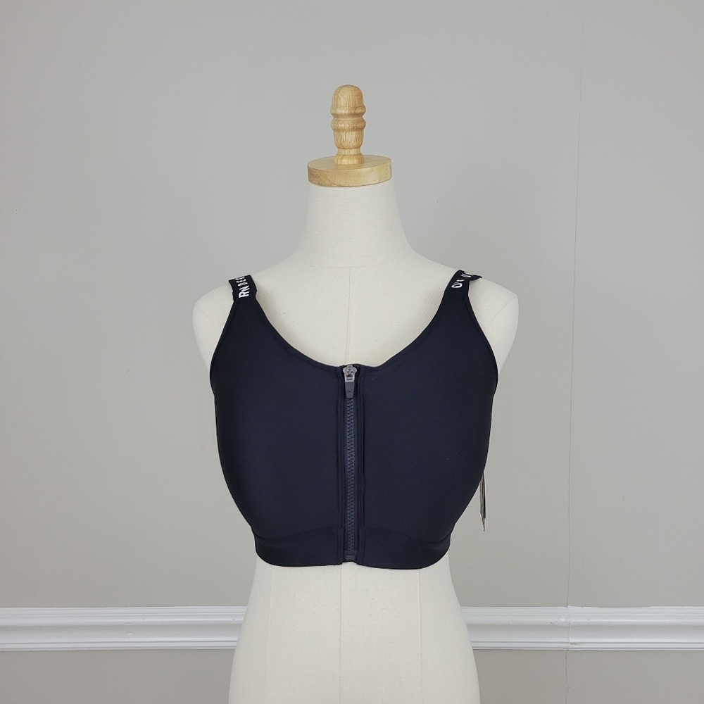 Ander Armour Black Zip-Front Sports Infinity High Zip Bra